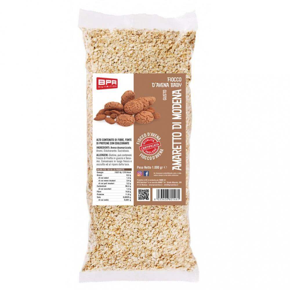 RIV - FIOCCHI D'AVENA AROMATIZZATI 15 Gusti diversi a scelta 1 Kg Amaretto di Modena - Push More Fiocchi d' avena aromatizzata Bpr Nutrition