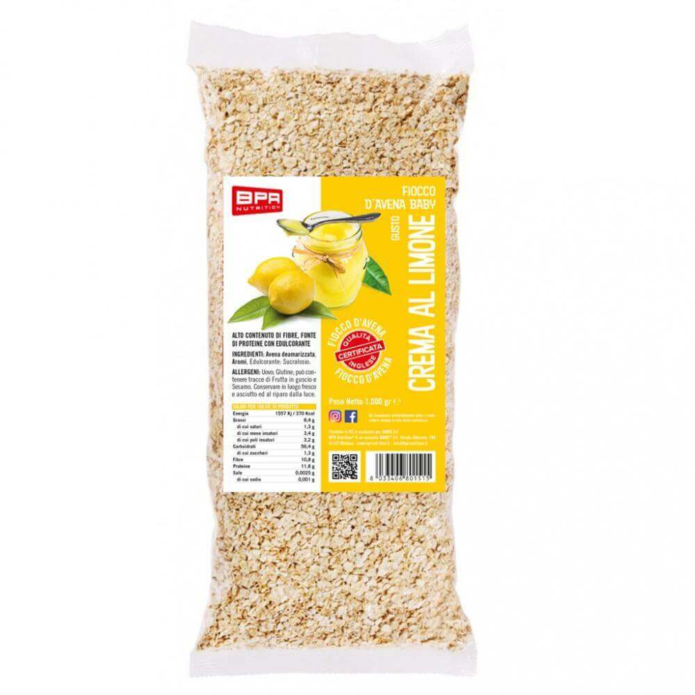 RIV - FIOCCHI D'AVENA AROMATIZZATI 15 Gusti diversi a scelta 1 Kg Crema al Limone - Push More Fiocchi d' avena aromatizzata Bpr Nutrition