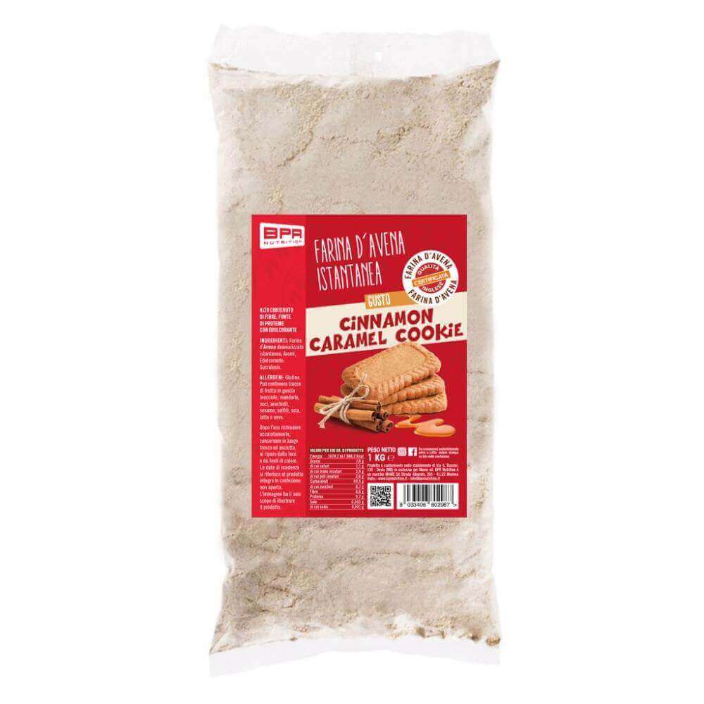 RIV - FARINA D'AVENA AROMATIZZATA 12 Gusti diversi a scelta 1 Kg Cinnamon Caramel Cookie - Push More Farina d'avena aromatizzata Bpr Nutrition