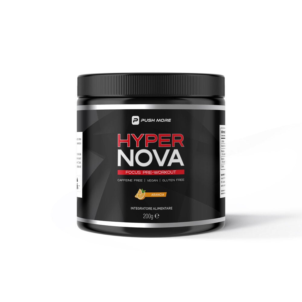 HYPER NOVA FOCUS - Preworkout senza caffeina 200 g Arancia - Push More Pre - workout Push More